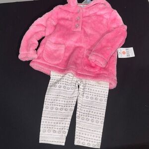 NEW Kidgets Cozy Pink and White Legging Set